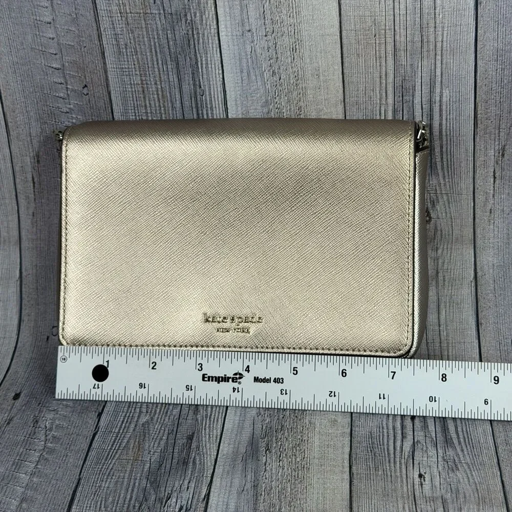 Kate Spade New York Purse Bag Women’s O/S Pale Gold Leather Shoulder